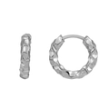 Minimalist S925 silver hoop earrings with irregular hammered texture and metallic finish - Silver Hammered Irregular