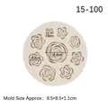 White round silicone mold featuring multiple 3D rose flower patterns in various sizes - 2# Rose / Gray