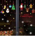 Christmas window stickers with Santa and Reindeer patterns for holiday glass decoration - Christmas Hanging Decorations