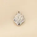 Silver hollow strawberry charm pendant, 15x11mm metal fruit accessory for DIY jewelry - Silver Strawberry Style (KLJ10044-Z)