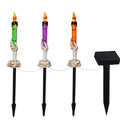 Solar Halloween candle lights with skull hand base in green purple and orange - Ghost Hand Candle (Set of 3)