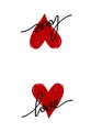 Absorbent Valentine's Day kitchen towel with red heart and love calligraphy design - Minimalist Handwritten Love Mirror(MB1-9)