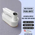 Tragbares perlweißes Handdampfbügeleisen mit digitaler LED-Temperaturanzeige - LED-Digitalanzeige-Stil (S3) / Perlweiß / EU Stecker