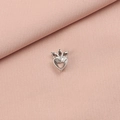 Détail macro d'un support de pendentif en acier inoxydable en forme de cœur pour bijoux - Base Couronne de Coeur (2#)