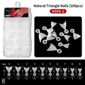Tabella taglie per unghie finte francesi corte con misure dettagliate di lunghezza e larghezza - H099-2 Naturale Appuntito Triangolo