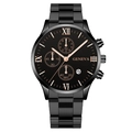 Black Dial Rose Gold Hands Black Band (Fork End)