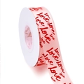 Pink satin ribbon with red LOVE script print on roll for Valentine gift wrapping - Pink Lowercase Love / 2.5cm*25 Yards