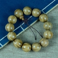 Argentinisches grünes Sandelholz Armband mit natürlicher Holzmaserung Gebetsperlen - Exquisites kleines Loch / 18mm x 13 Stk