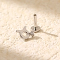 S925 sterling silver Taurus zodiac stud earring with sparkling cubic zirconia stone - Taurus / Silver (Taurus)