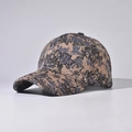 Vista laterale del berretto con motivi floreali jacquard vintage blu e beige neutro - Stile Cinese Tradizionale Cachi / Regolabile