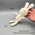 Portachiavi con coniglietto di peluche bianco e cuore giallo, morbido peluche da 26 cm - Coniglio XO + Catenina a Sfere