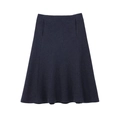Jupe trapèze bleu foncé en mélange de laine de qualité avec silhouette structurée - XS / Skirts