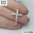 Pendente a croce placcato oro 18k con zirconi cubici trasparenti da 16x26mm - D2-Mini Croce Bianca (16*26MM)