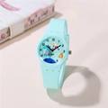 Orologio per bambini al quarzo in silicone verde menta con dinosauro e numeri chiari - Verde Menta