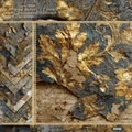 Vintage 6-inch scrapbook paper pad with 12 floral and foil designs on 160gsm cardstock - R2566 24 Sheets