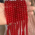 Strands of polished red transparent glass beads for DIY jewelry making and crafts - Bright Red Glass Beads