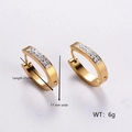Boucles d'oreilles créoles ovales dorées avec double rangée de micro-cristaux - Grand - 21 mm x 17 mm