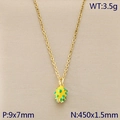 Collana con ciondolo frutto del drago dorato da 3,5g e catena lunga 45cm - Stile Pitaya Giallo (KN292117-Z)