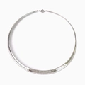 Waterproof silver snake bone chain necklace in polished stainless steel for women - 8mm Wide / Silver