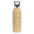 Sparkling gold rhinestone 32oz stainless steel insulated water bottle with straw lid - 350ml (12oz) / Bright Gold
