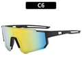 Lunettes cyclisme sport avec monture noire et verres à dégradé iridescent jaune et bleu - Monture Noire Verres Miroir Rouge