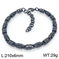 Hip hop black stainless steel gear chain bracelet for men with lobster clasp, 210mm length - Black (KB205913-ZGC)