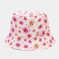 Detailed view of women's bucket hat with vibrant floral rose print and sturdy brim - M (56-58cm) / Rose Print (Color 4#)
