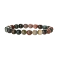 New Chinese style natural agate beaded bracelet with cross and colorful bamboo beads - Indian Agate Round Beads / Dark and Light Green