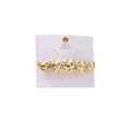 Golden heart hair clip with hammered metal texture on white presentation card - Gold Liquid Heart