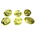 Set of six shimmering golden PVC spiral swirl decorations for festive window party ceiling - Single Spiral/Pack of 6 / Glossy Cyan Gold