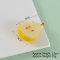 Miniatur PVC Birnenscheibe Schlüsselanhänger mit 5x3x1,5cm Abmessungen - Birne - Ohne Schlüsselanhänger (Mit Ring)