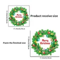 Weihnachtskranz Wandtattoo mit Merry Christmas Text und Größentabelle, 29x29cm - PH-QT9207 Weihnachtskranz