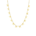 Collana minimalista in acciaio dorato con ciondoli a forma di mezzaluna su sfondo bianco - Stile Lune Multiple (B211)