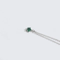 Elegant silver chain necklace with a brilliant star-shaped green gemstone pendant - Green (Silver Chain)