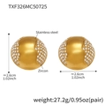 Gouden ronde zirkonia oorbellen van roestvrij staal met een diameter van 2,6 cm luxe - Gouden Zirconia Oorbellen