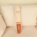 Cute baseball bat plush toy in beige and brown with smiley face and baseball embroidery - Beige (Baseball Bat Style) / 40CM