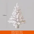 Albero di Natale artificiale bianco da 60cm con fiocco e larghezza 40cm per decoro - 60CM Albero Floccato Bianco di Base