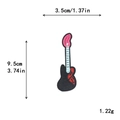 Guitar embroidered patch for DIY clothing and bags with size dimensions 3.5cm by 9.5cm - Guitar GZ-0446