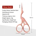 Forbici da ricamo a forma di gru in oro rosa realizzate in acciaio inossidabile 420 - Stile Cicogna / Oro rosa / 1 Pezzo (Sacchetto OPP)