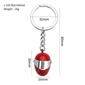 Mini portachiavi casco da corsa rosso con visiera argento e anello per appassionati di moto - X-224 Casco Rosso