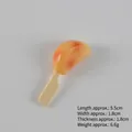 Realistische oranje fruitplak voedselmodel sleutelhanger met houten textuur handvat - Knoflookteen spies / Model (Geen sleutelhanger)