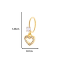 Golden heart pendant earring with zircon inlay and size dimensions 1.45cm by 0.7cm - 22# Golden