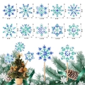 10er-Set DIY Diamant-Schneeflocken-Stecker in Blau und Grün für die Weihnachtsdekoration - ZSB-10 (Blau-grüner Eiskristall)