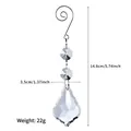 Detail of 50mm maple leaf crystal pendant with faceted beads and a spiral metal hook - 14.6cm/22g / Clear