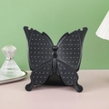 Schwarzer Schmetterling Schmuckständer für Ohrringe und Ketten auf zweifarbigem Grund - Schwarz
