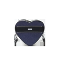 Bolso bandolera de mezclilla azul oscuro con forma de corazón y herrajes plateados chic - Talla única / Azul Real