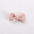 Pink and white striped fabric bow accessory for plush dolls and DIY craft projects - Pink