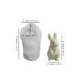 3D rabbit silicone mold for Easter candles with height 9.5cm and realistic hair texture - Carved Rabbit