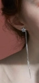 Elegant long silver tassel star earrings with sparkling zircon crystals for women - Tassel Style / White Zirconia Tassel Earrings