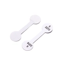 Barbell shape white matte adhesive jewelry labels showing size 6 and size 9 markings - Size 9 / 100pcs Pack / White